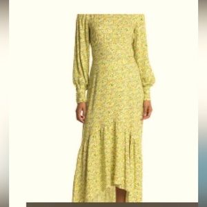 AFRM Yellow floral hi lo dress